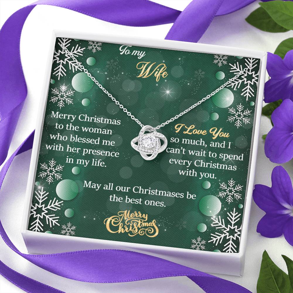 To My Wife Gift Love Knot Necklace with Message Card