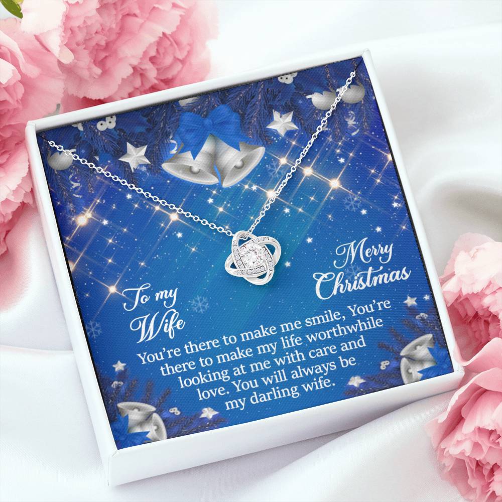 To My Wife Gift Love Knot Necklace with Message Card