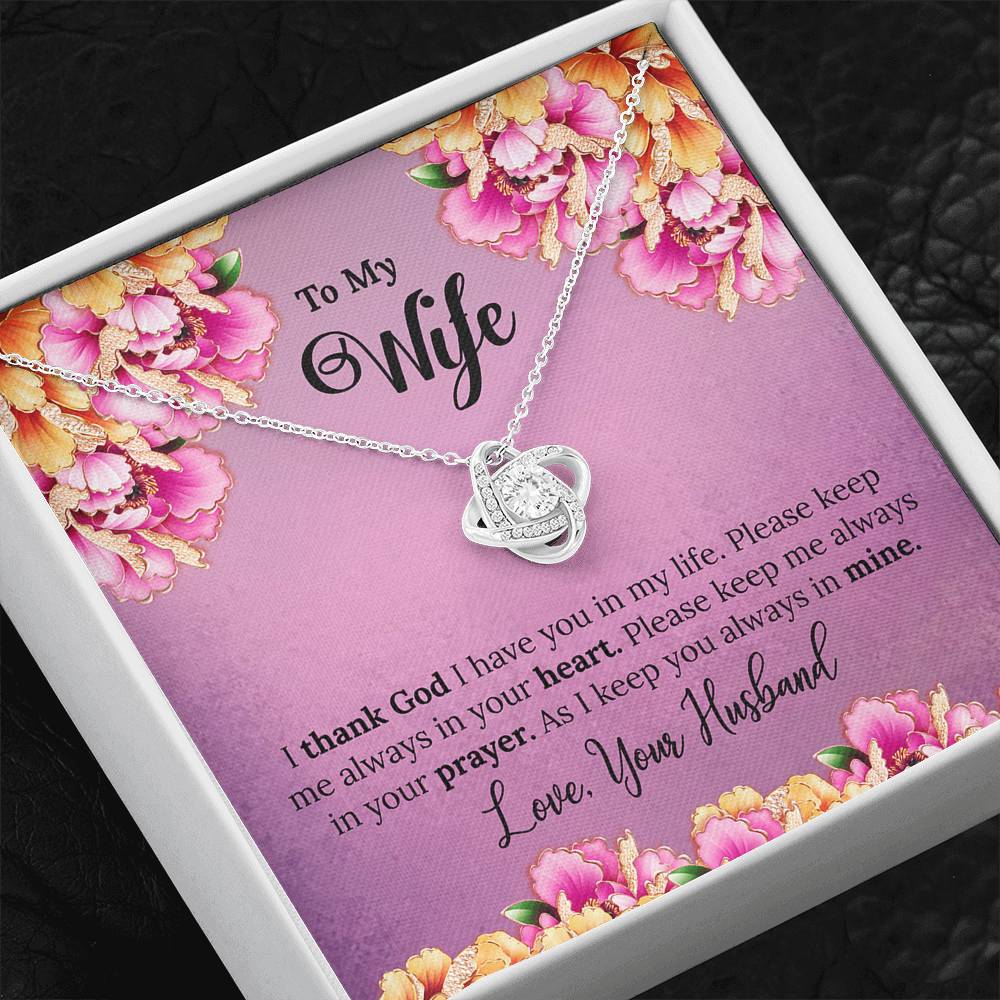 To My Wife Gift Love Knot Necklace with Message Card