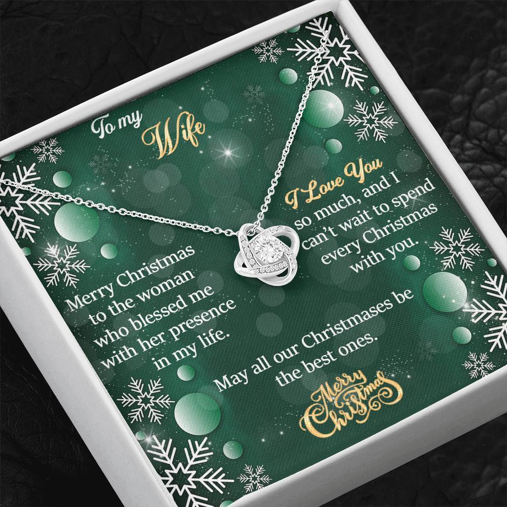 To My Wife Gift Love Knot Necklace with Message Card