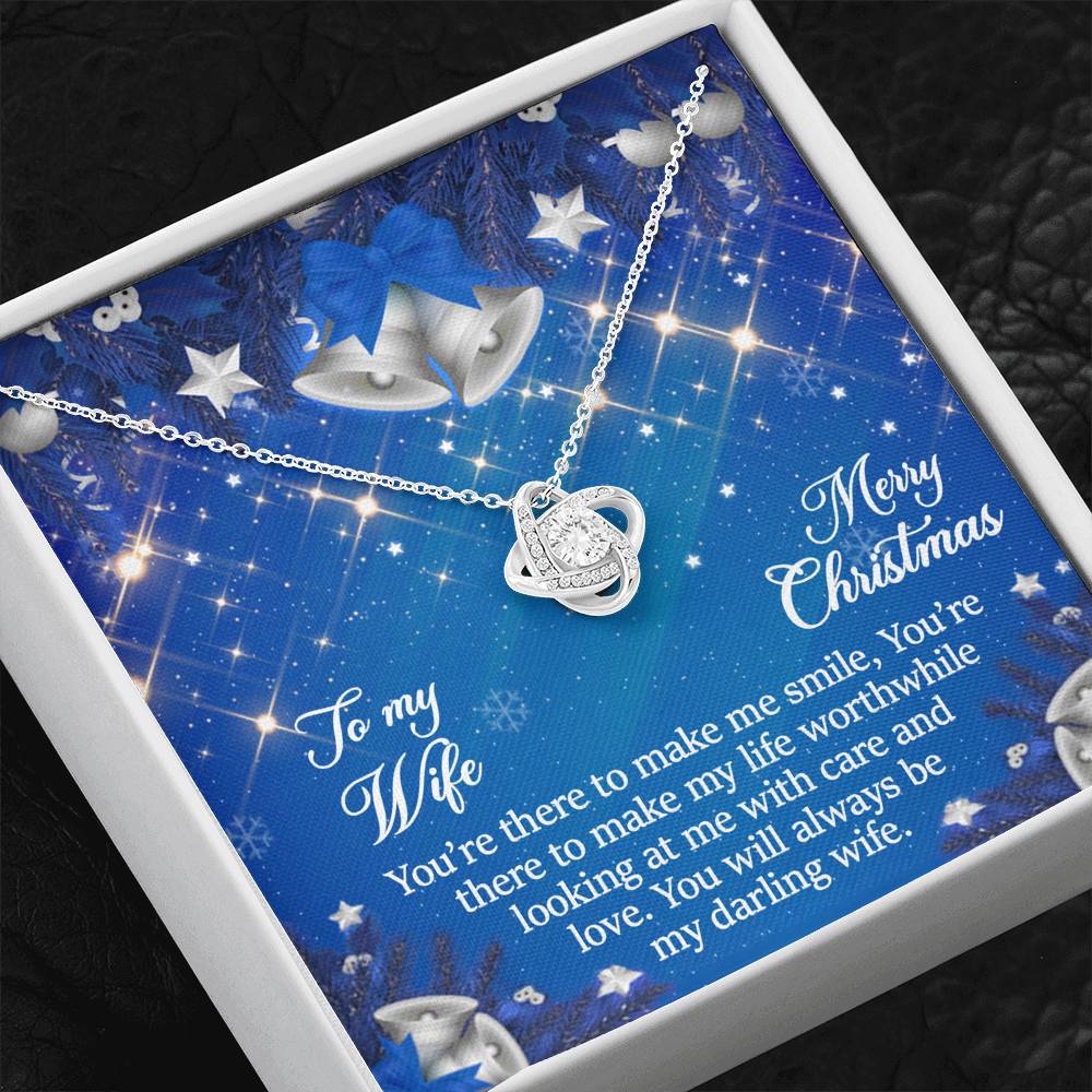 To My Wife Gift Love Knot Necklace with Message Card