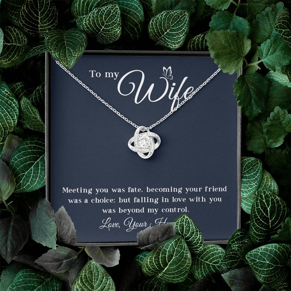 Gift for Wife from Husband, Love Knot Necklace To My Wife