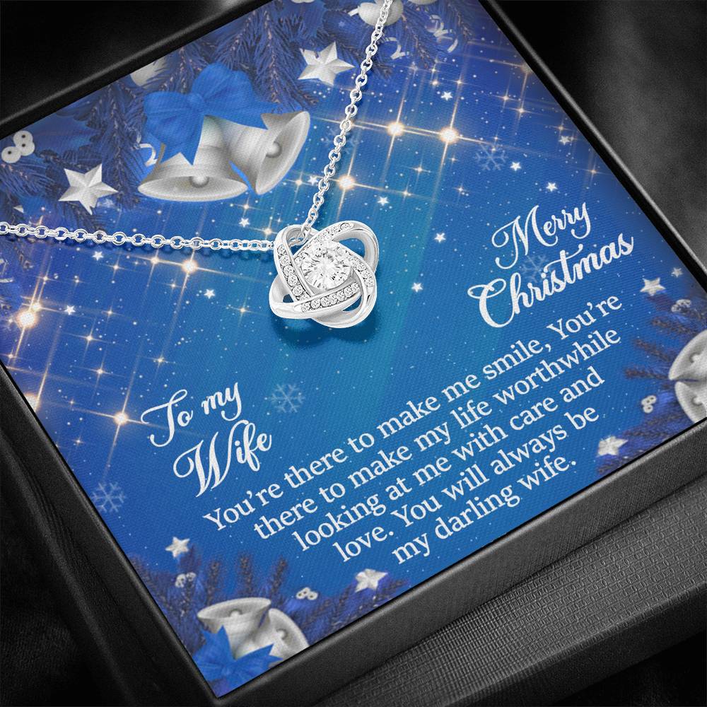To My Wife Gift Love Knot Necklace with Message Card