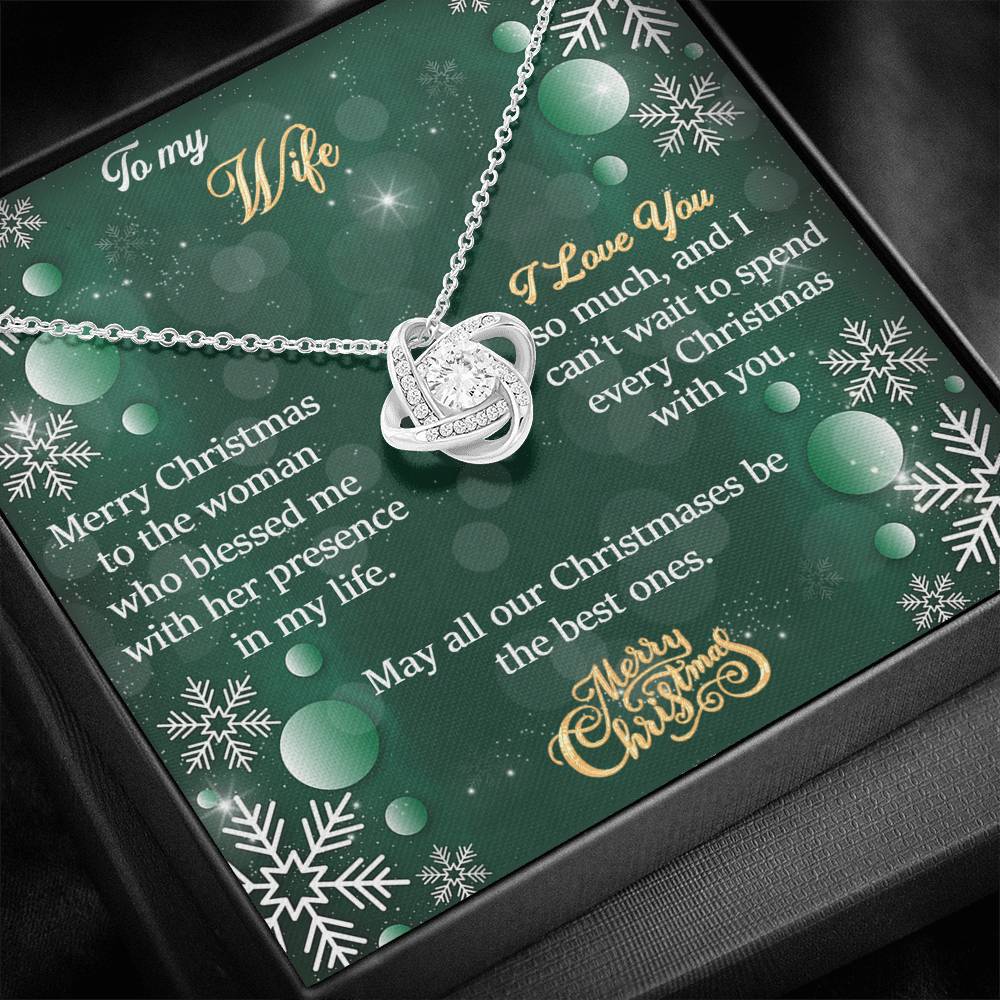 To My Wife Gift Love Knot Necklace with Message Card