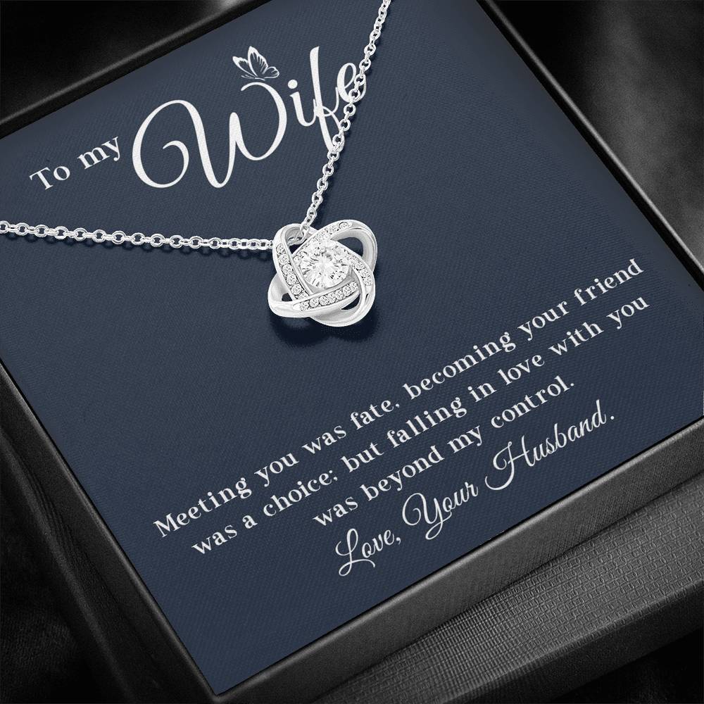 Gift for Wife from Husband, Love Knot Necklace To My Wife