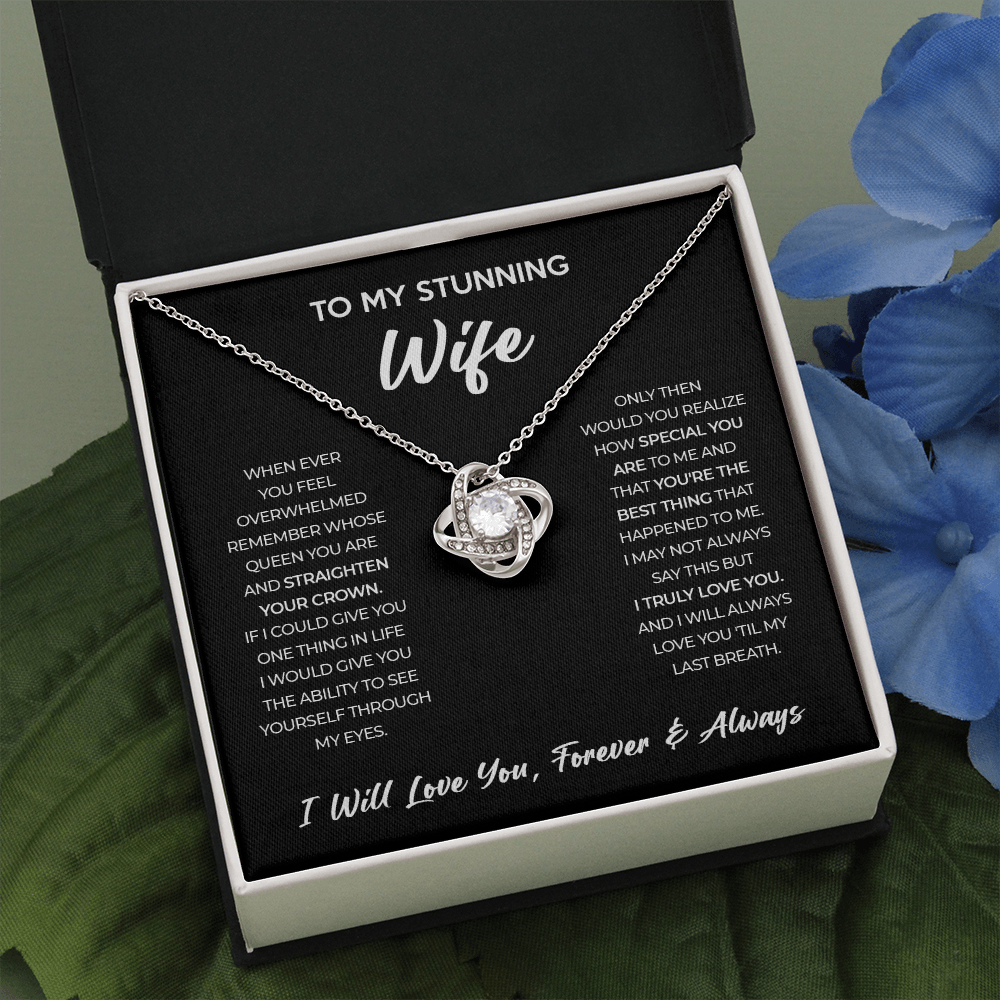 Wife - Forever & Always - Love Knot Necklace