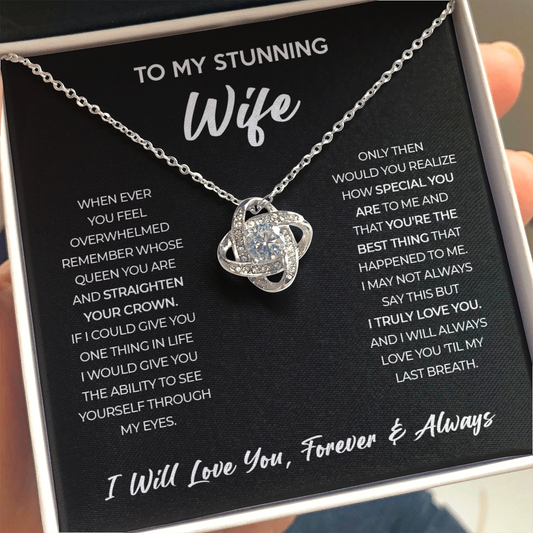 Wife - Forever & Always - Love Knot Necklace