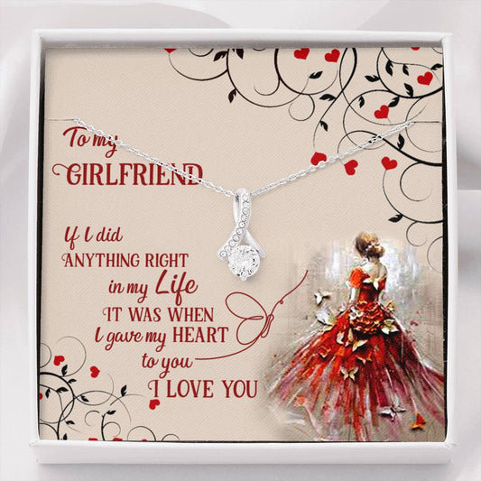 To My Girlfriend, Gift for Her Alluring Beauty Necklace with Message Card