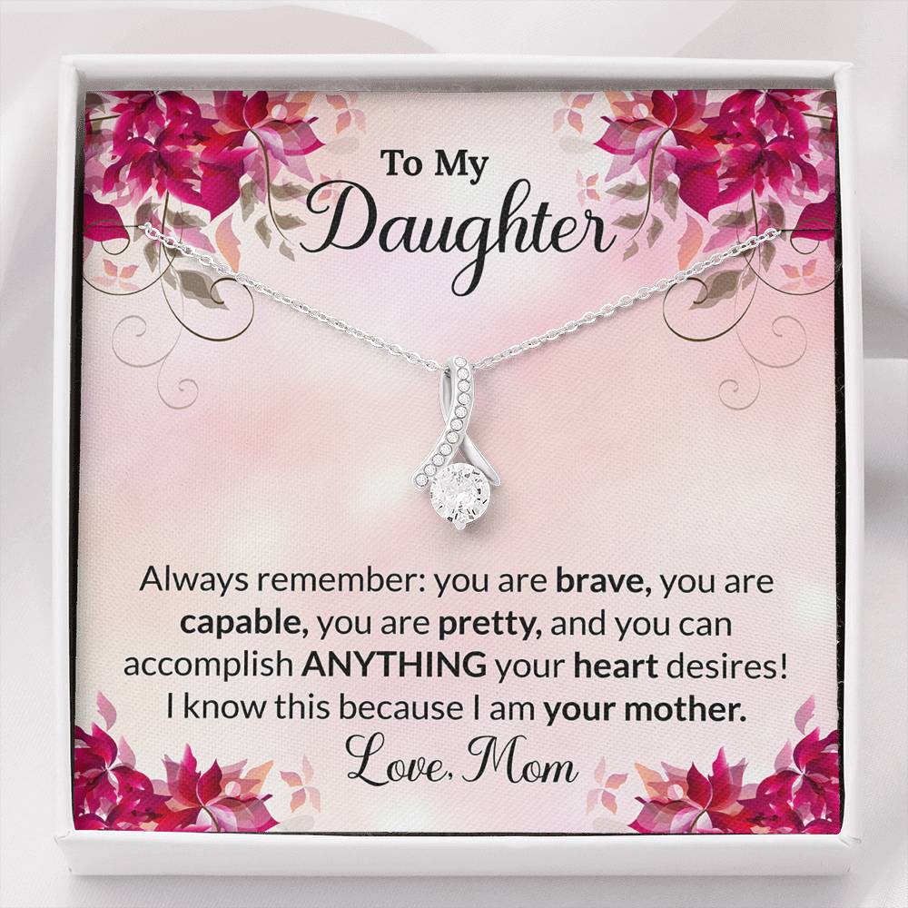 To My Daughter Gift Alluring Beauty Necklace with Message Card