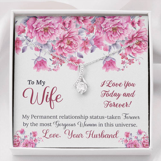 To My Wife Gift Alluring Beauty Necklace with Message Card