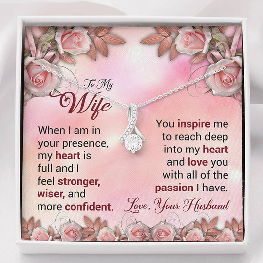 To My Wife Gift Alluring Beauty Necklace with Message Card