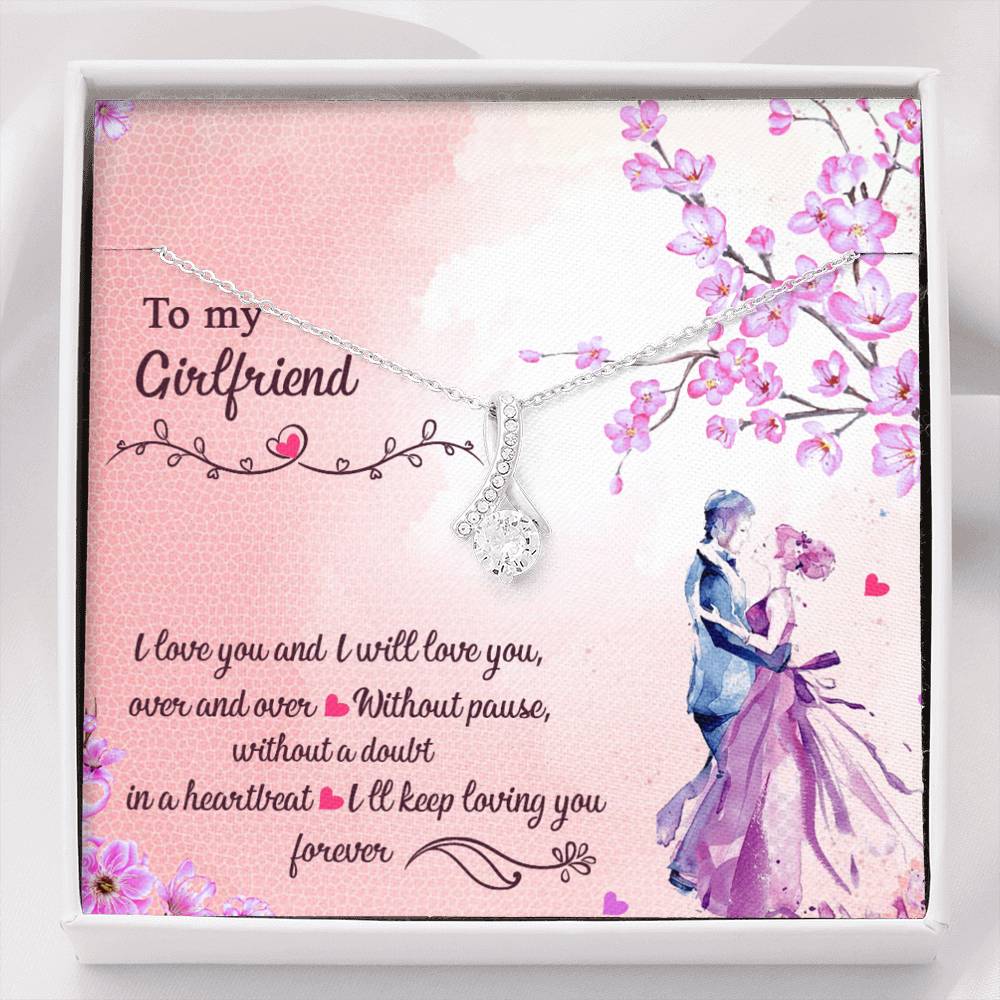 To My Girlfriend, Forever Love, Gift for Her Alluring Beauty Necklace with Message Card