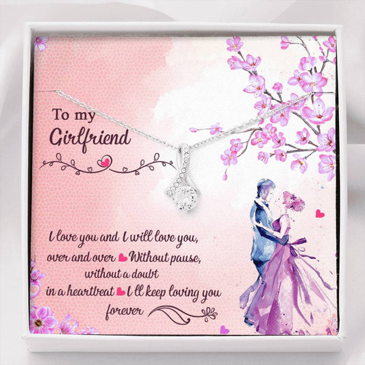 To My Girlfriend, Forever Love, Gift for Her Alluring Beauty Necklace with Message Card
