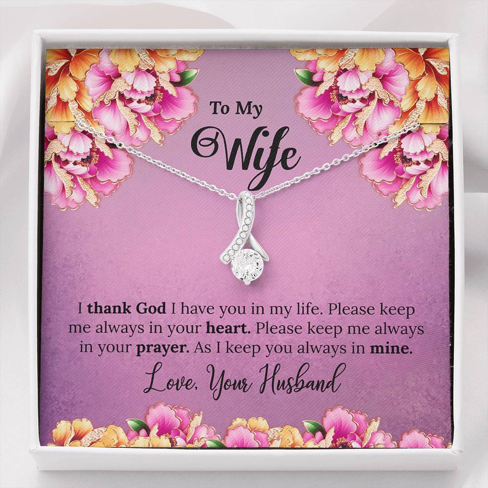 To My Wife Gift Alluring Beauty Necklace with Message Card