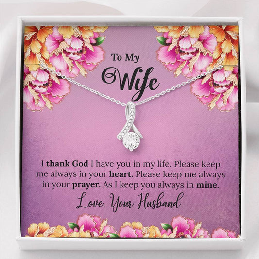 To My Wife Gift Alluring Beauty Necklace with Message Card