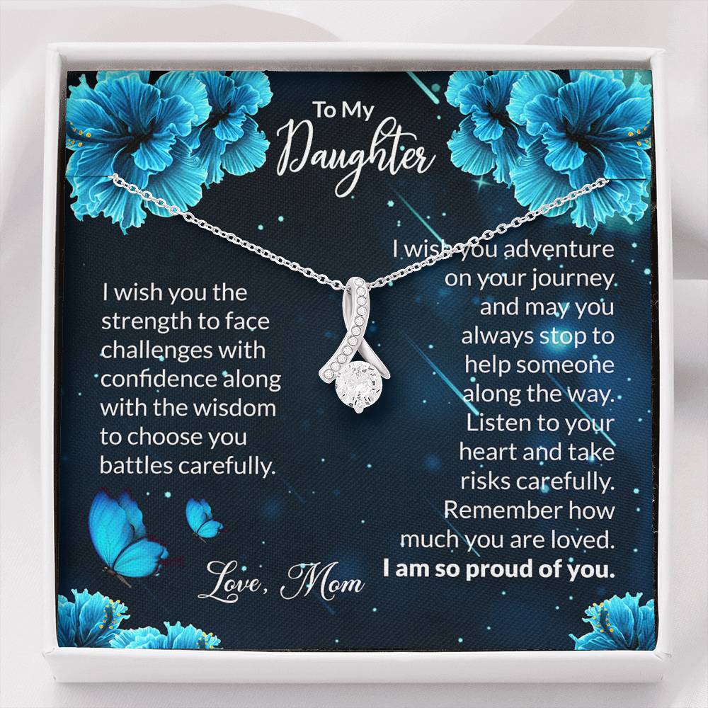 To My Daughter Gift Alluring Beauty Necklace with Message Card