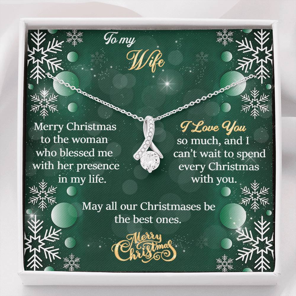 To My Wife Gift Alluring Beauty Necklace with Message Card