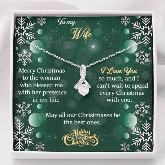 To My Wife Gift Alluring Beauty Necklace with Message Card