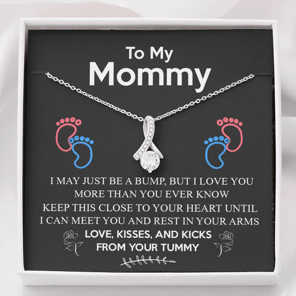 New Mommy Necklace with a Message Card, Gift for Future Mom