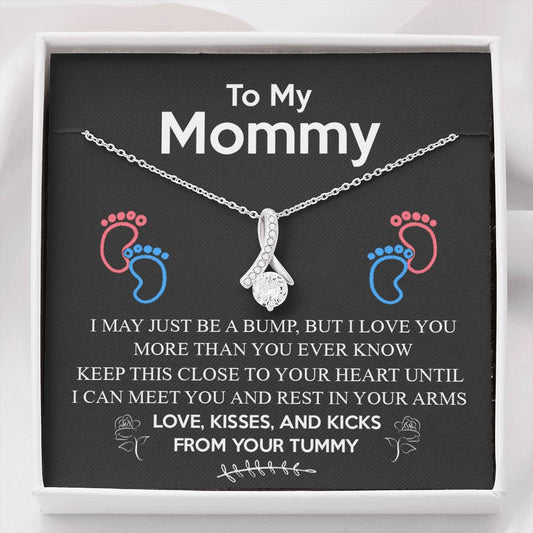 New Mommy Necklace with a Message Card, Gift for Future Mom