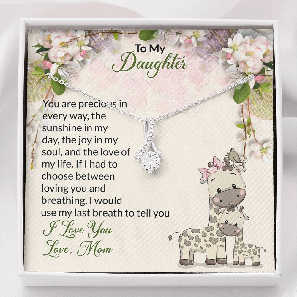 To My Daughter Gift Alluring Beauty Necklace with Message Card