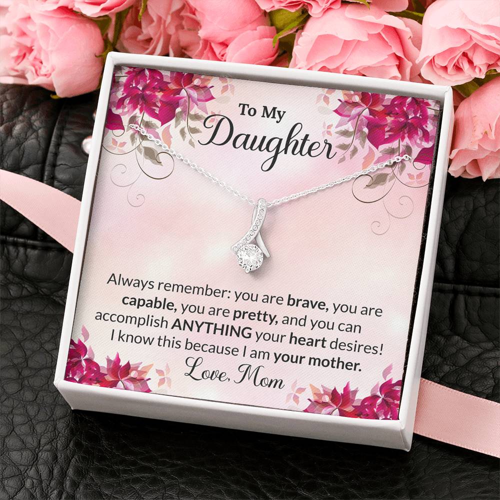 To My Daughter Gift Alluring Beauty Necklace with Message Card