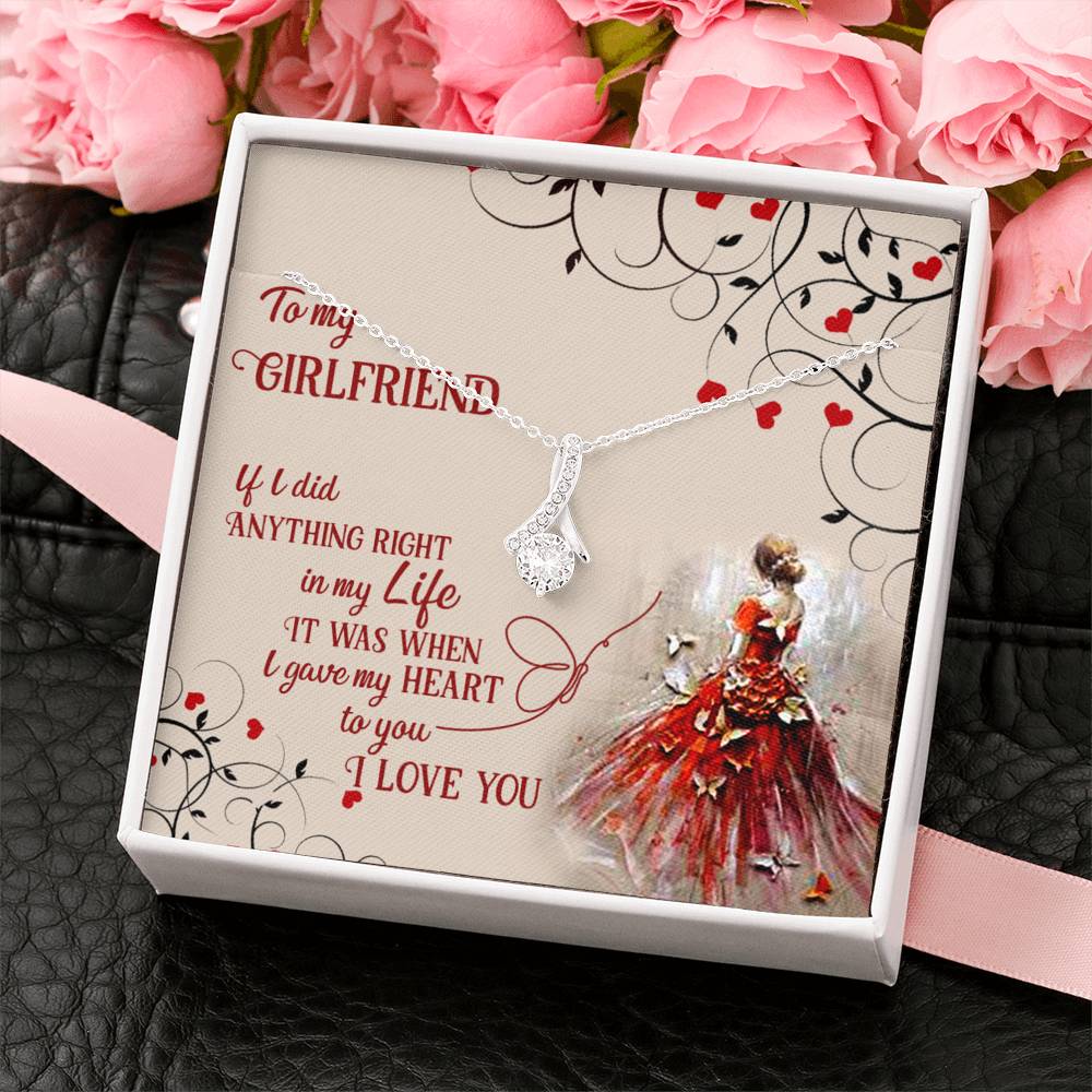To My Girlfriend, Gift for Her Alluring Beauty Necklace with Message Card