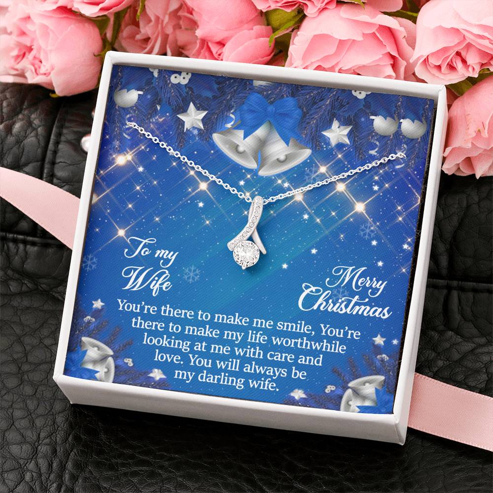 To My Wife Gift Alluring Beauty Necklace with Message Card