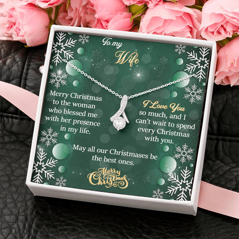 To My Wife Gift Alluring Beauty Necklace with Message Card
