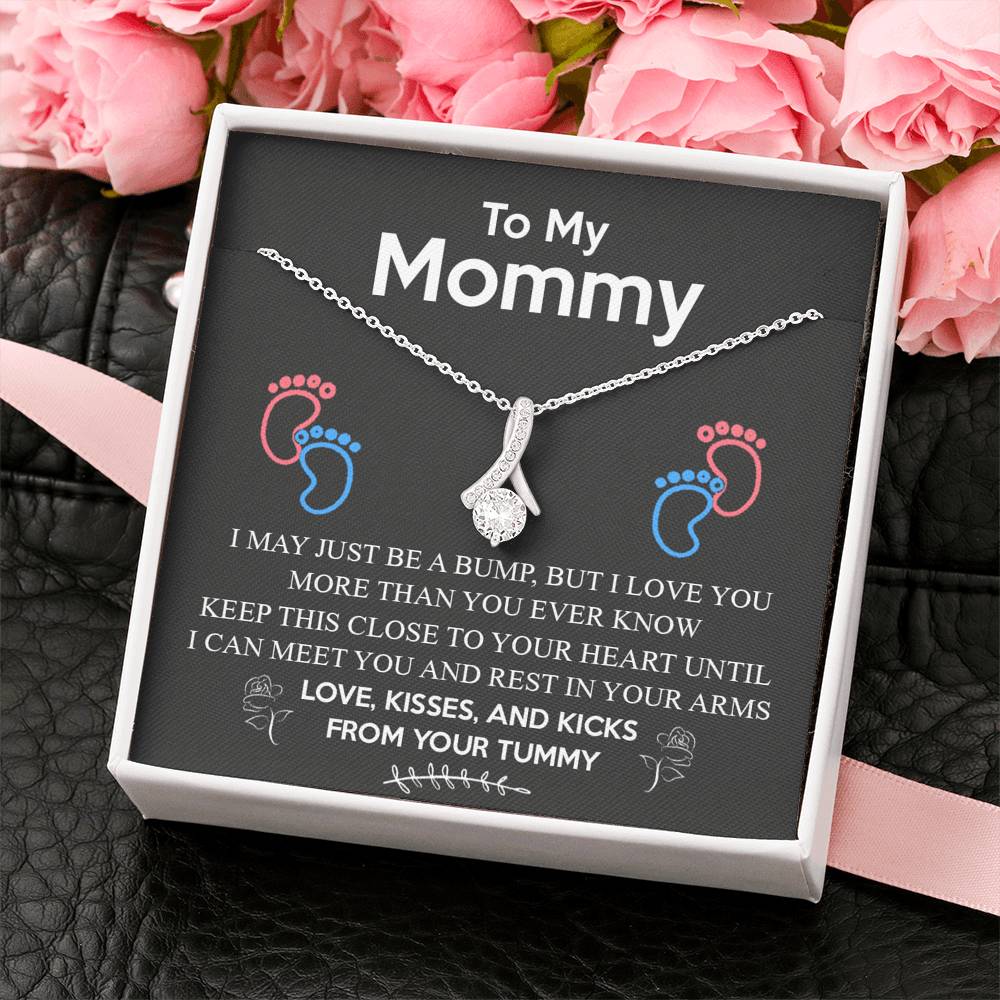 New Mommy Necklace with a Message Card, Gift for Future Mom