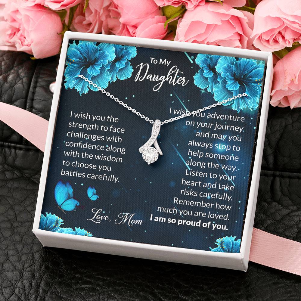 To My Daughter Gift Alluring Beauty Necklace with Message Card