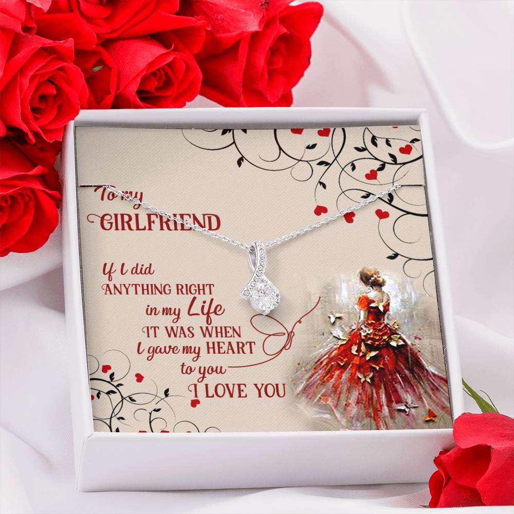 To My Girlfriend, Gift for Her Alluring Beauty Necklace with Message Card