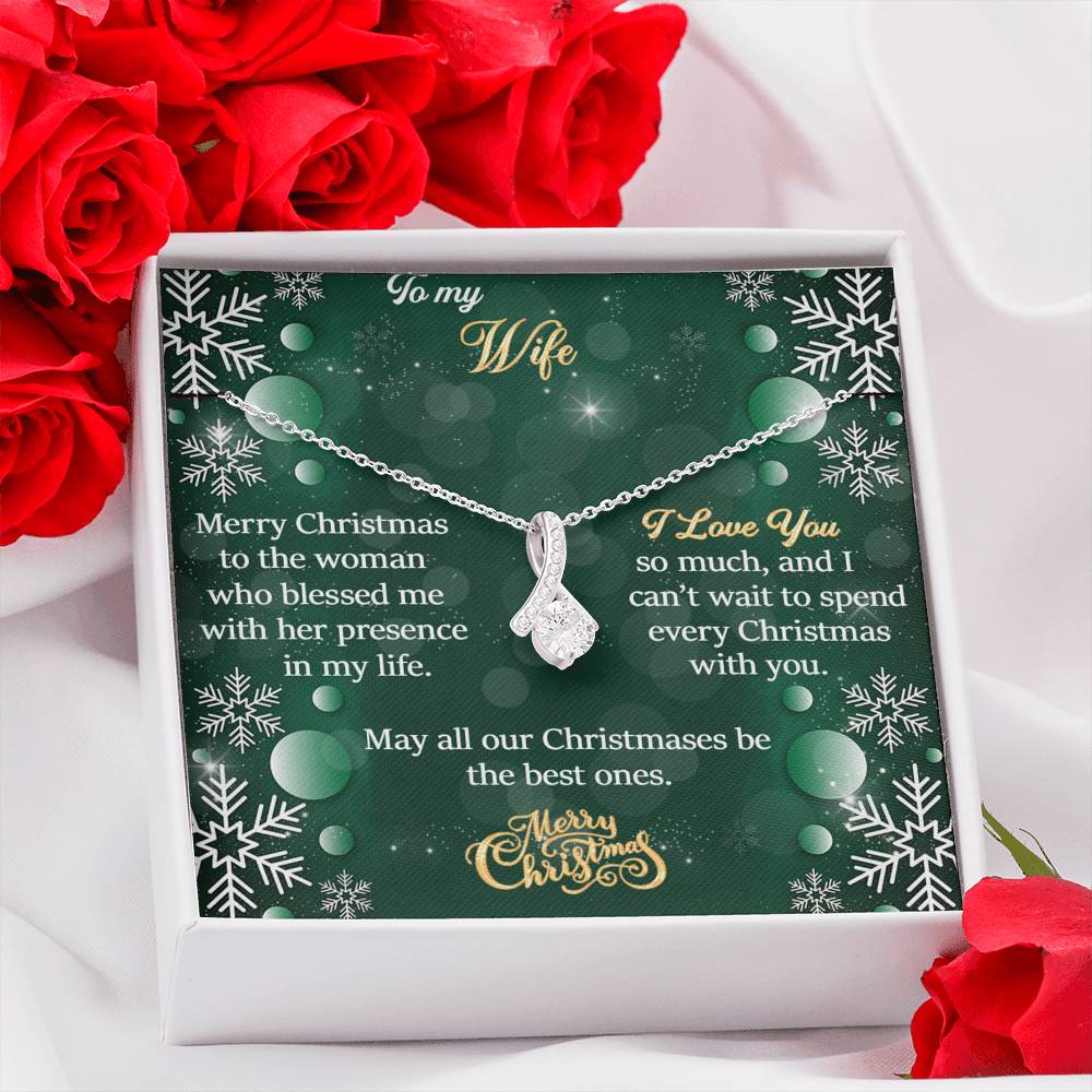 To My Wife Gift Alluring Beauty Necklace with Message Card