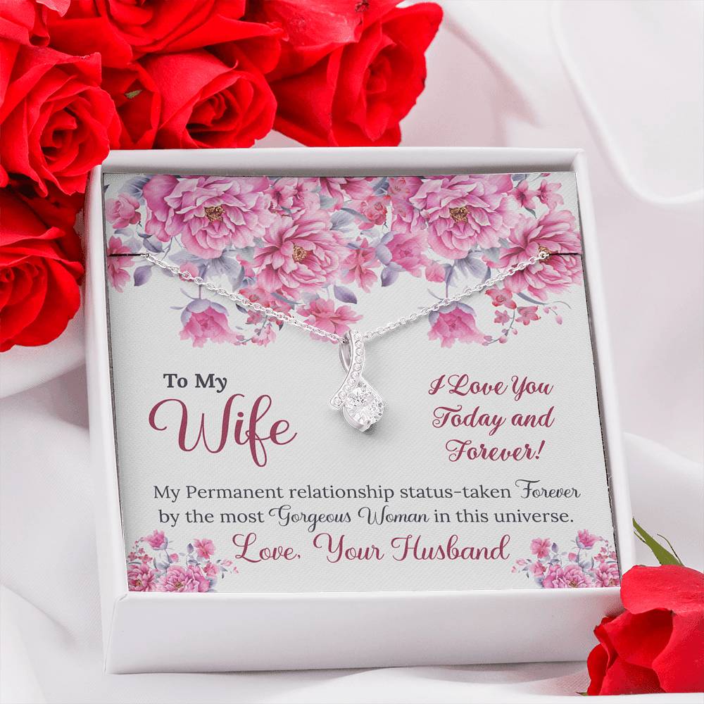 To My Wife Gift Alluring Beauty Necklace with Message Card