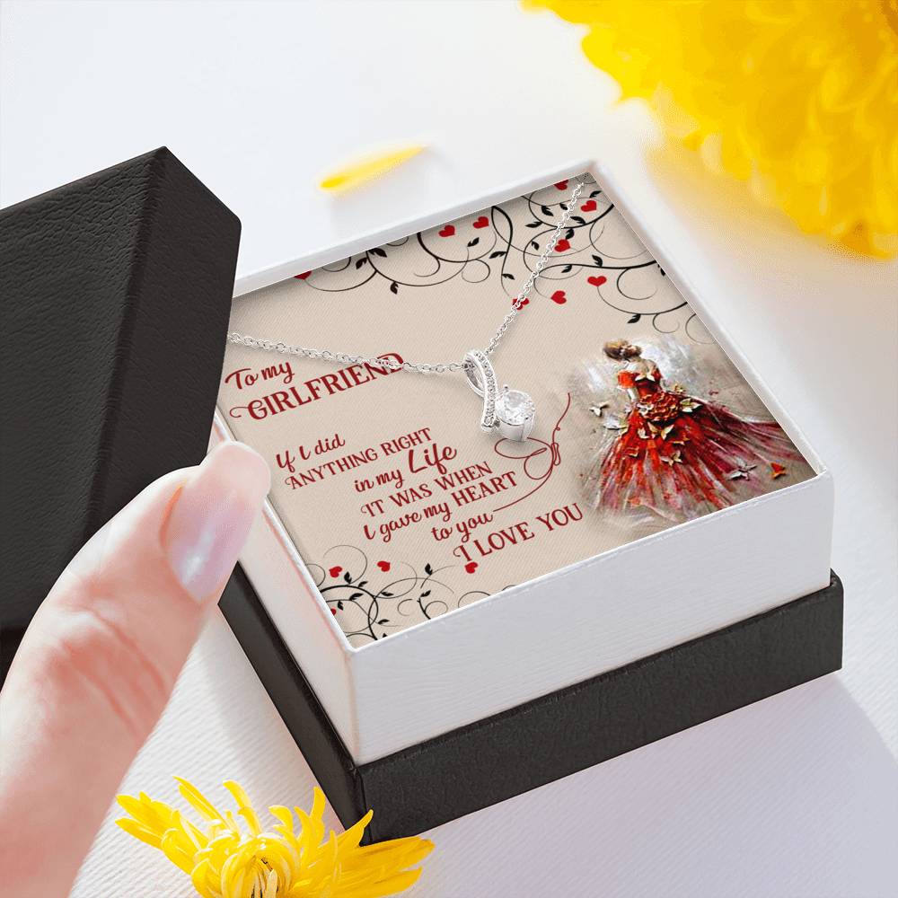 To My Girlfriend, Gift for Her Alluring Beauty Necklace with Message Card