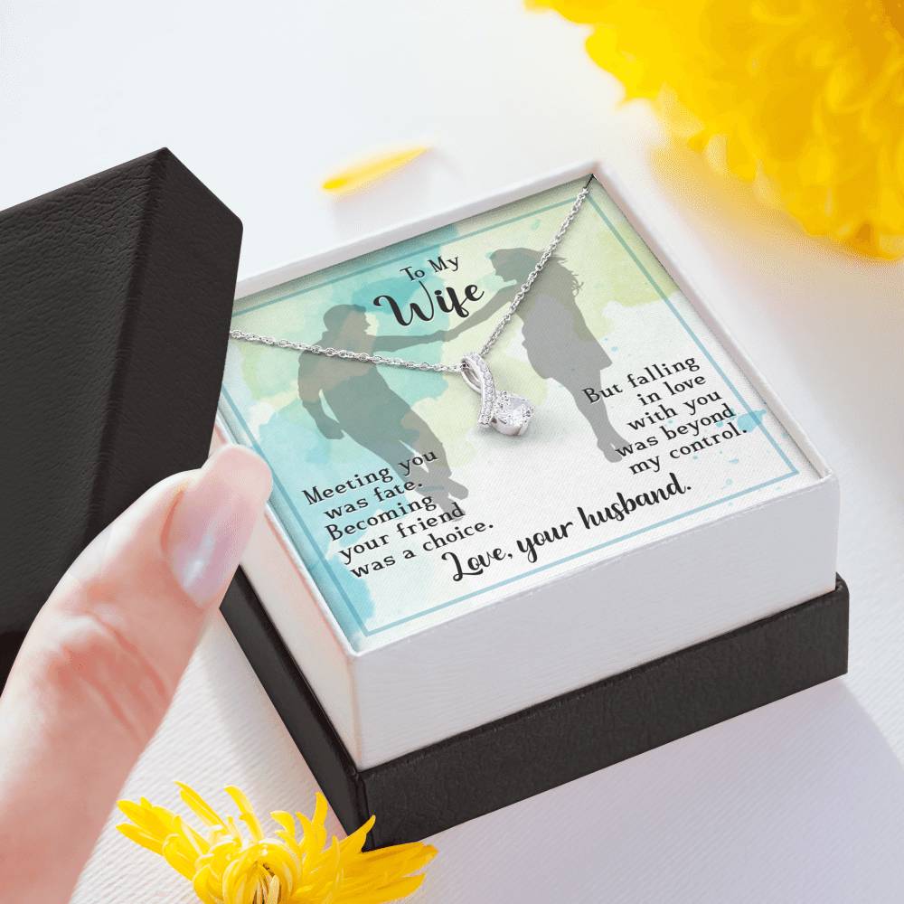 To My Wife Necklace with Message Card, Gift from Husband