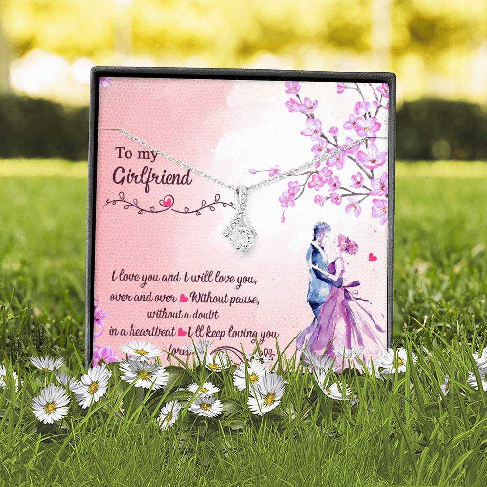 To My Girlfriend, Forever Love, Gift for Her Alluring Beauty Necklace with Message Card
