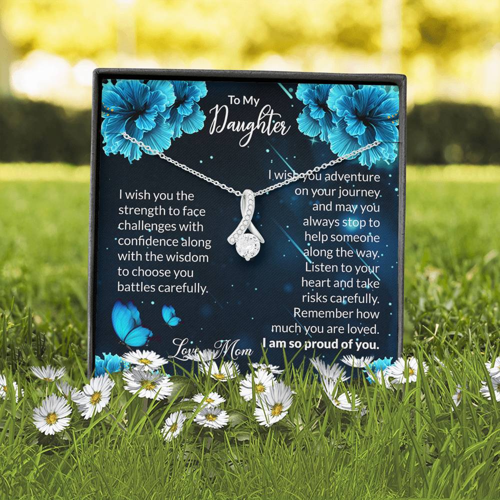 To My Daughter Gift Alluring Beauty Necklace with Message Card