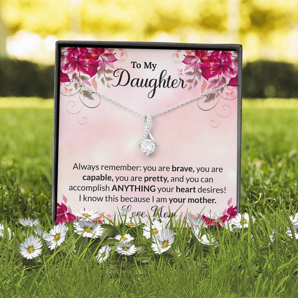 To My Daughter Gift Alluring Beauty Necklace with Message Card