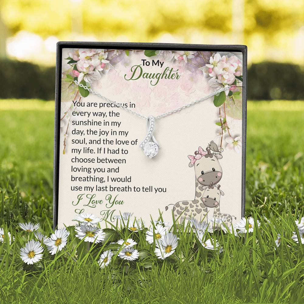 To My Daughter Gift Alluring Beauty Necklace with Message Card