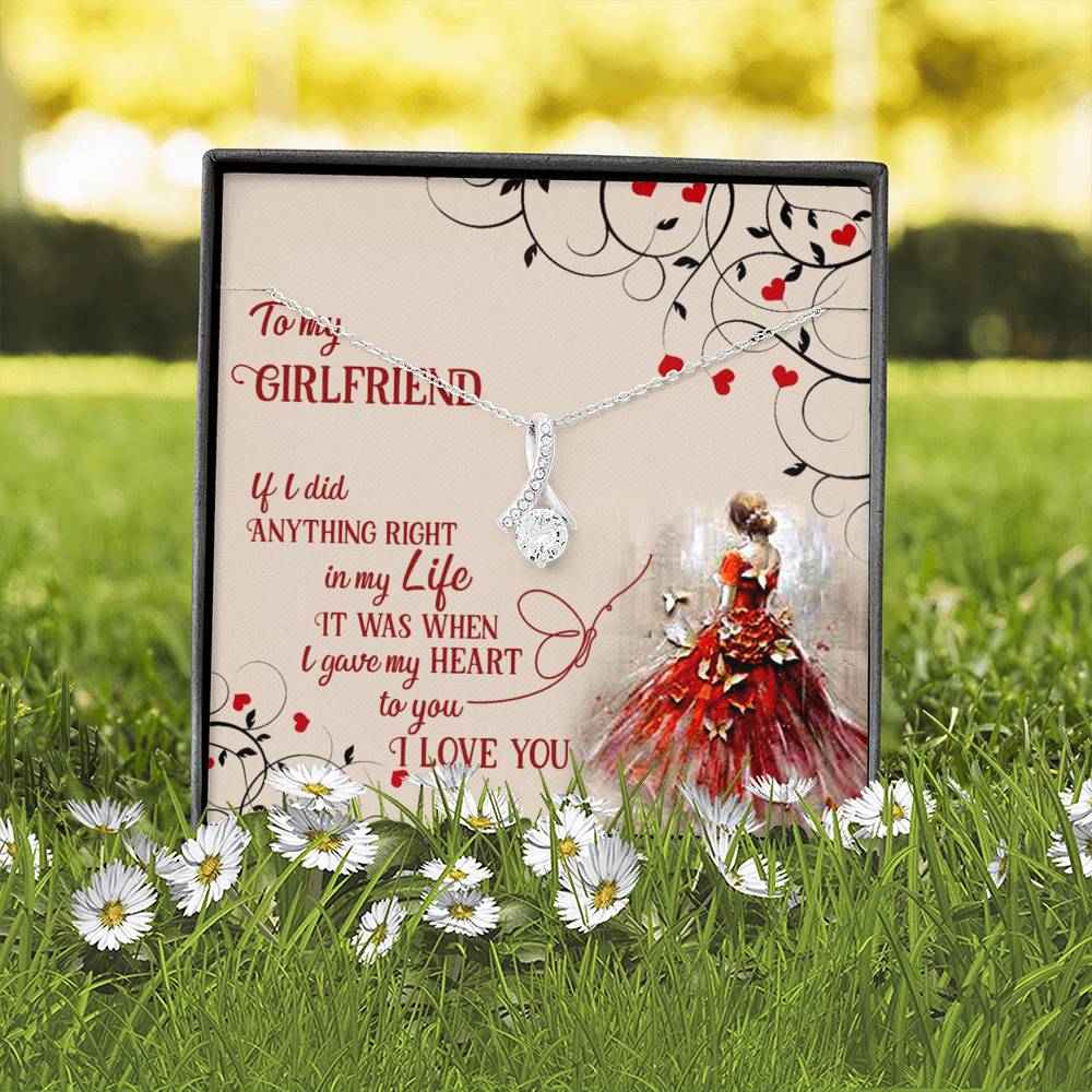 To My Girlfriend, Gift for Her Alluring Beauty Necklace with Message Card