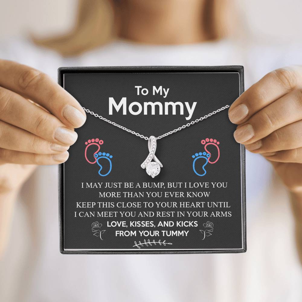 New Mommy Necklace with a Message Card, Gift for Future Mom