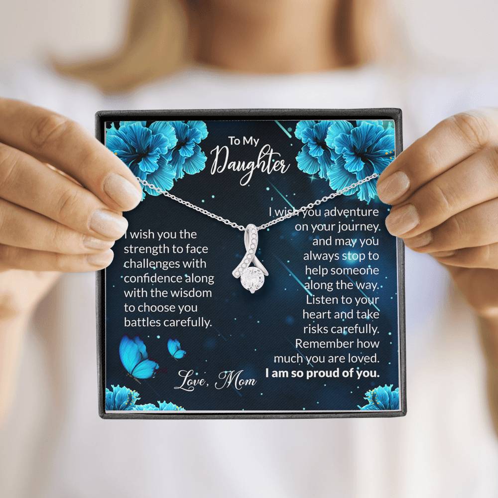 To My Daughter Gift Alluring Beauty Necklace with Message Card