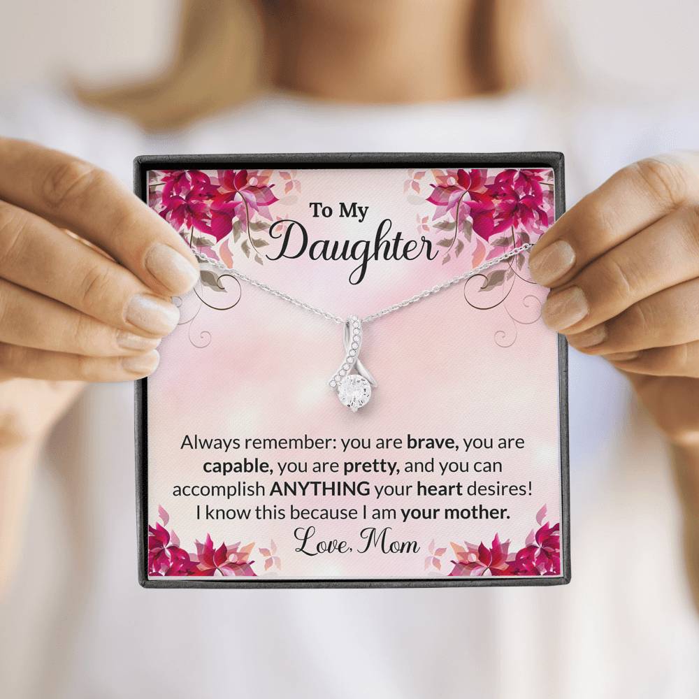 To My Daughter Gift Alluring Beauty Necklace with Message Card