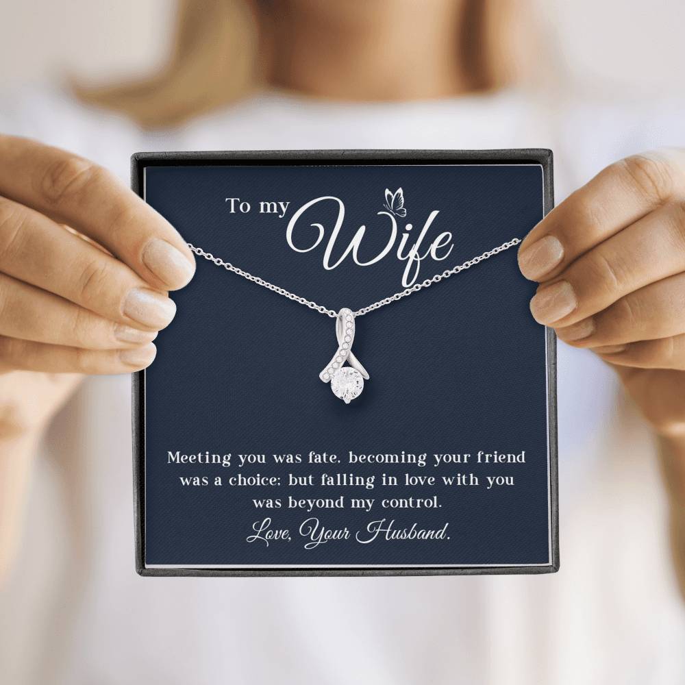 To My Wife, Meeting You Was Fate Necklace Gift from Husband to Wife