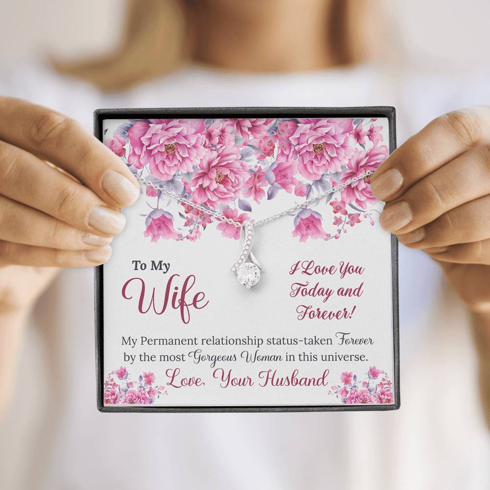 To My Wife Gift Alluring Beauty Necklace with Message Card