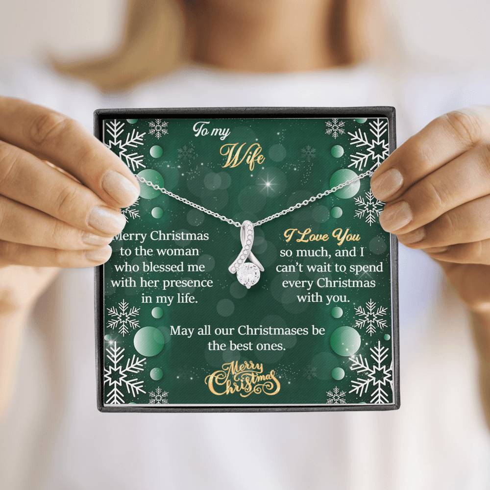 To My Wife Gift Alluring Beauty Necklace with Message Card