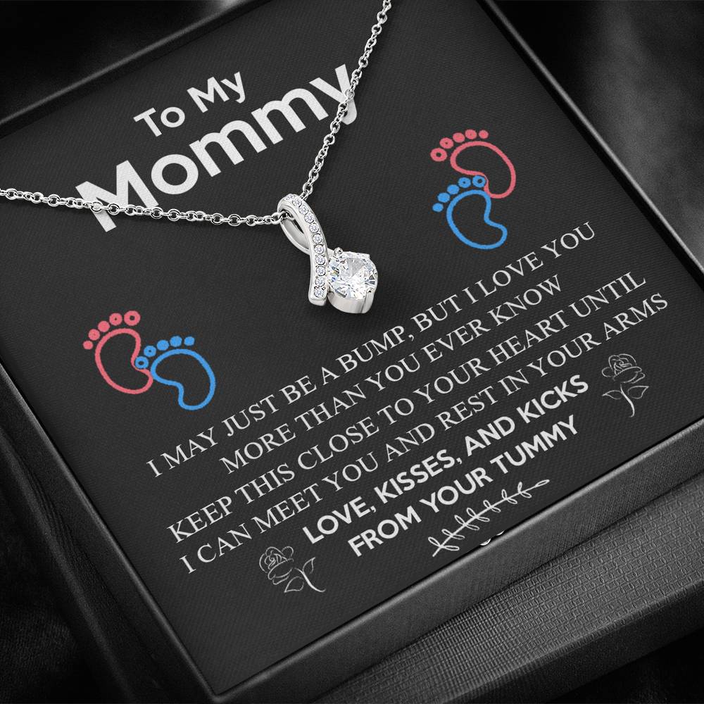 New Mommy Necklace with a Message Card, Gift for Future Mom