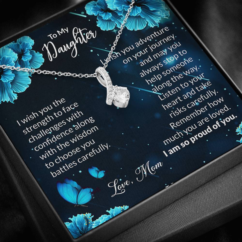 To My Daughter Gift Alluring Beauty Necklace with Message Card