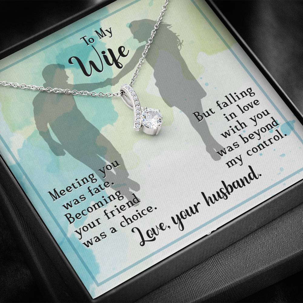 To My Wife Necklace with Message Card, Gift from Husband
